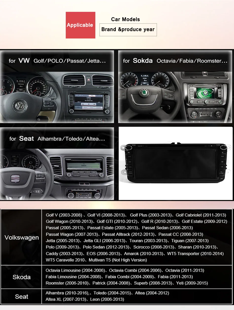 Discount Android 7.1 Car DVD Player for Seat  Alhambra GPS Navigation AutoRadio Bluetooth Stereo Sat Navi With media Entertainment System 0