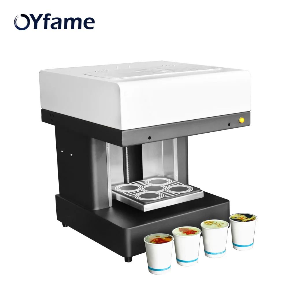 OYfame автоматический 4 чашки кофе принтер искусство принтер кофе латте пицца печатная машина кофе печенье шоколад с съедобными чернилами