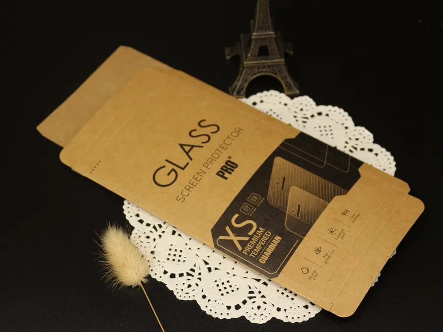 

200pcs160*90*9mm Kraft Paper Retail Package Packaging Box for Phone and electronic accessories Tempered Glass Screen Protector