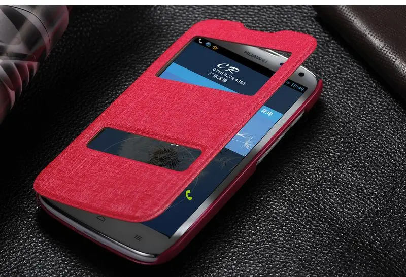 Funda de teléfono móvil g610, Funda de cuero ventana inteligente - AliExpress Teléfonos y