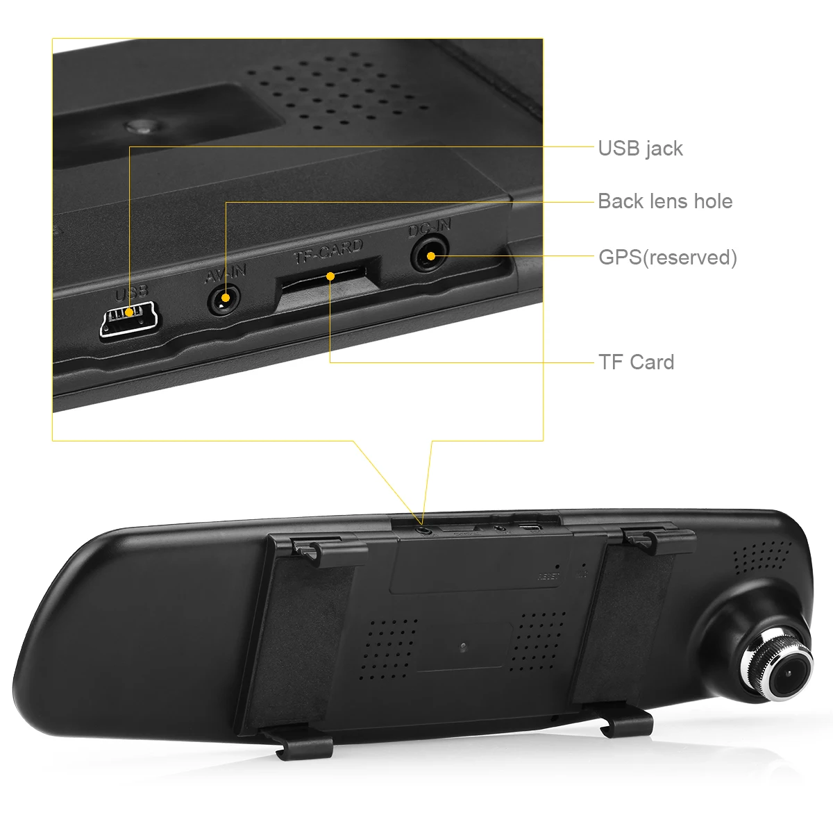 DAZA G 826 4 3 дюймов автомобиль тире Камера DVR Двойной объектив Ночное Видение Сенсор