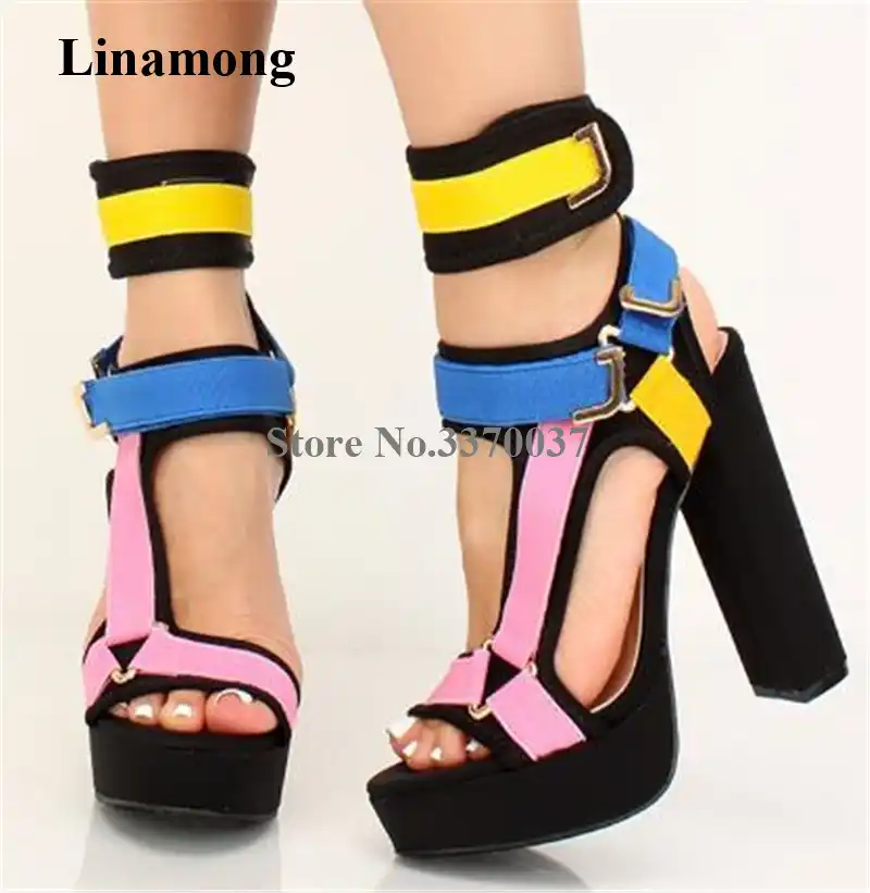 cheap chunky heel sandals