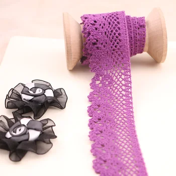 

1YARD 3.8CM Purple pure cotton line lace garment decoration, handmade garment accessories