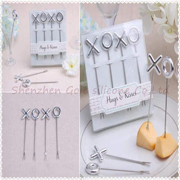 

20pcs/lot XOXO Stainless Steel Fruit Forks Wedding Favors Festive Gifts For Guests Wedding Souvenirs Event & Party Supplies