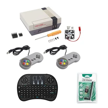 

Raspberry Pi 3 NESPi Case +2 Game pad+Wireless network card+Keyboard+heat sink +fan for Raspberry pi free shipping