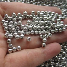 2mm 3mm 4 milímetros 300 pçs/lote Spacer Beads Cor Prata Contas de Acrílico Para ChunkyJewellery