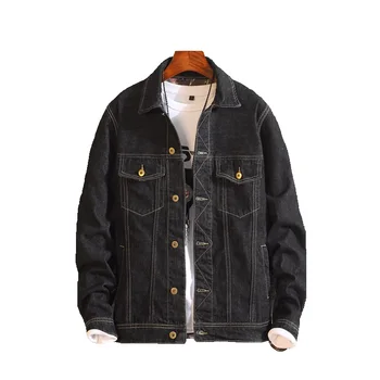 

2019 Spring New pattern cowboy Loose coat Man handsome black Jacket Jeans Quality cowboy fashion Jacket Coat Plus Size Top 5XL