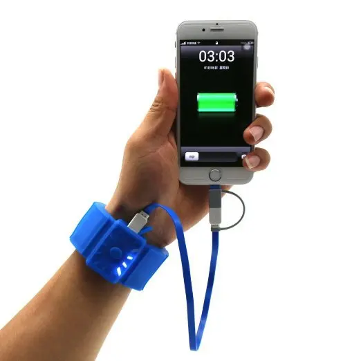USB 3000mAh Wearable Battery Pack & Bracelet Power Bank Wristwatch