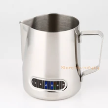 Новые кофейные инструменты из нержавеющей стали, кувшин для эспрессо, кувшин для молока с манометром температуры, кувшин для вспенивания