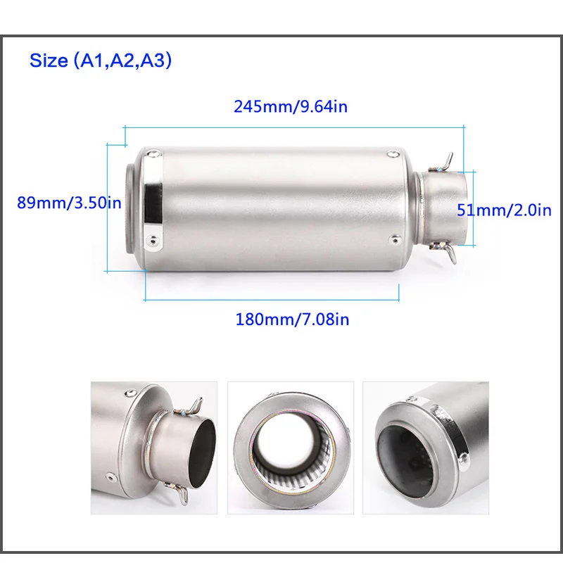 51 мм 60 мм Универсальный мотоцикл GP Escape мотоциклетный скутер SC глушитель выхлопной трубы для FZ6 Ninja cbr650f cb400 s1000r pcx 125