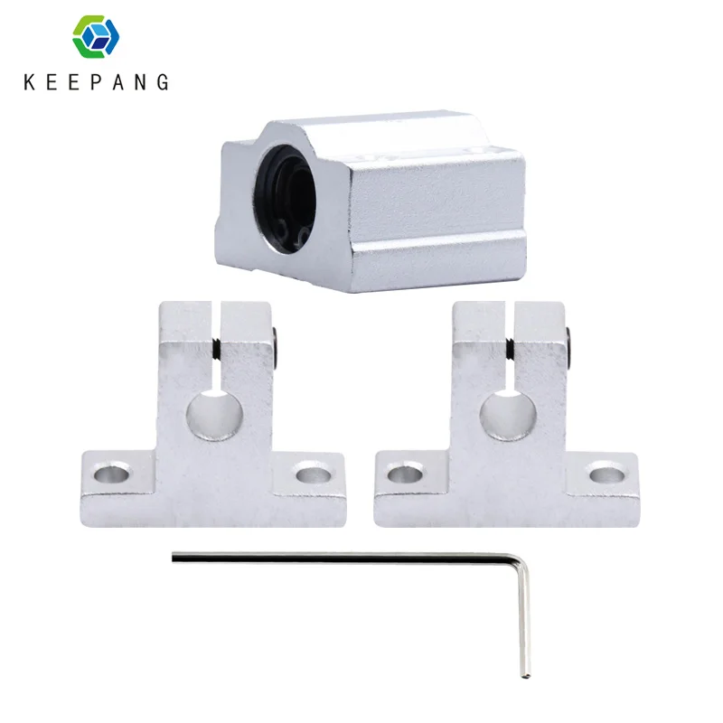 

Kee Pang Smooth Rod Optical Axis Bracket Kit Fixed Support Sseat +Wrech+Slider Kit Aluminum Support DIY Kit 3D Printer Parts