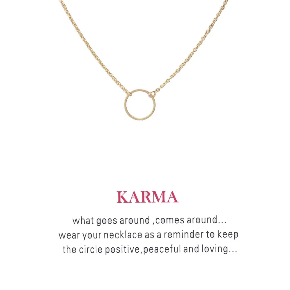 

Yishan 1Pcs Karma Round Charms Choker Collier Necklaces Pendants Women Statement Necklace Jewelry Gift With Card Good Present
