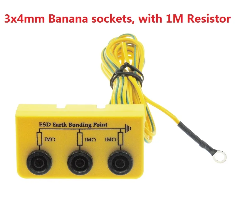 Антистатический Настольный станок для заточки дорожный установка анти-статический заземления Заземляющее соединение штепсельной вилки с ESD заземления резьбой раструбного соединения для ESD контрольные выводы вилки типа «банан
