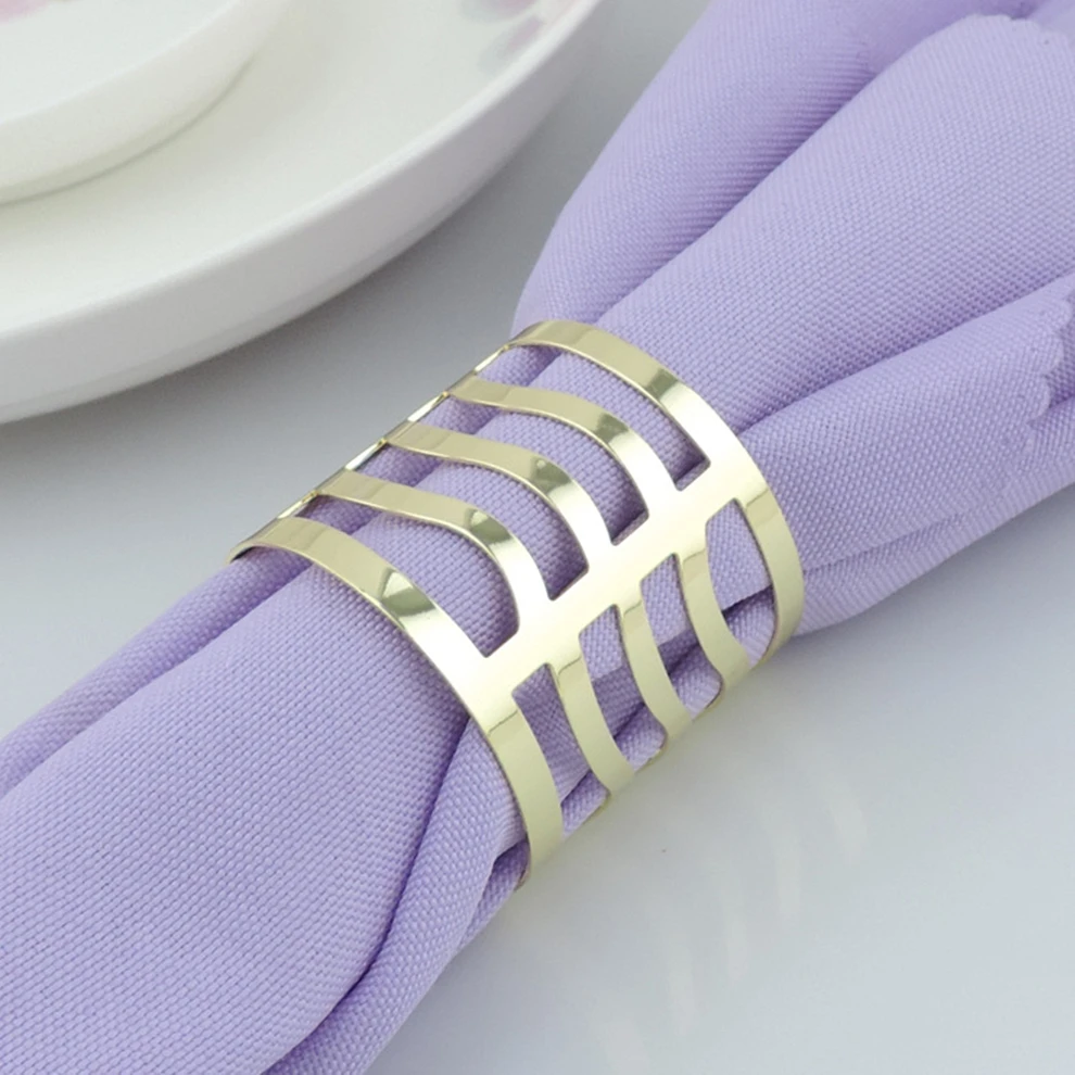 4pcs/ lot Wedding napkin rings gold plated silver plated metal napkin