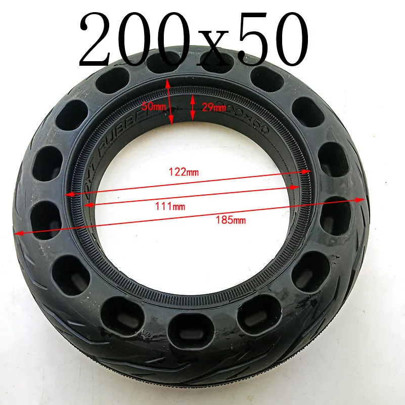 Free Shipping High Reputation Size 200x50 Explosion-proof Electric Bike Scooter Tyres 8 Inch Motorcycle Hive Holes Solid Tires