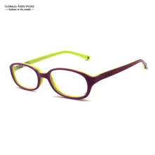 Милые овальные линзы, ацетат, детские очки, оправа для девочек, розовый цвет, зеленый принт, дужка, весна, шарнир, близорукость, оптические очки, 8001-C4