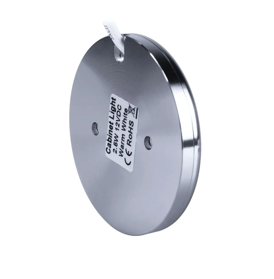 2.5W 12V DC LED Cabinet Lights Round Aluminum Puck Lamp Kitchen Counter Cupboard Bar Showcase Lamps Led Fixtures Shelf Lighting (7)
