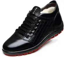 Nouvelle Hiver Neige Cheville Bottes avec du Coton-Rembourré Chaussures En Cuir Hommes de Bottes Courtes Couleur Noir Brun Chaud Véritable Mans en cuir Bottes