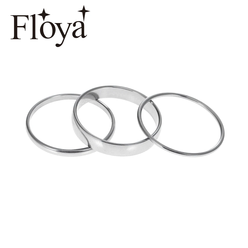 

Floya Inner Rings 1mm 2mm 4mm Width Base Accessories Stainless Steel Material Interchangeable Filled Ring Women Personalized
