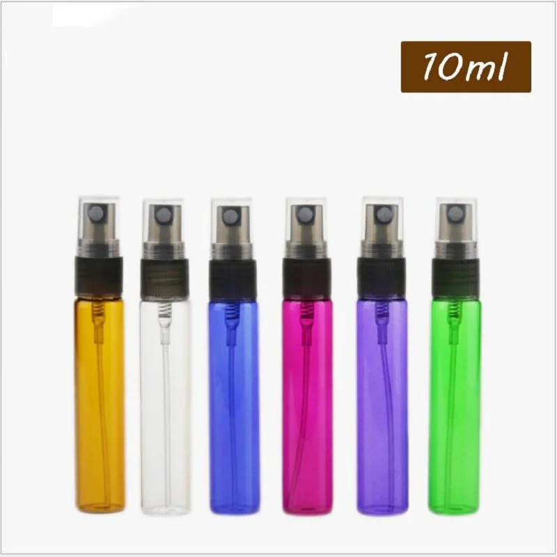 Perfume Spray Bottle 5ml 10ml Colored Glass Essential Oil Bottle Refillable Atomizer Perfume 100PcsLot Colorful Vial (4)