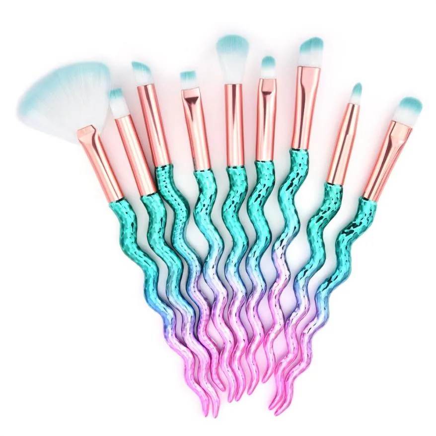 

10pcs Eyeshadow Makeup Brushes Set Pro Green Eye Shadow Blending Make Up Brushes Soft Synthetic Hair For Beauty