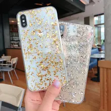 Для iPhone 6S 7 8 Plus X XS MAX 11 Pro для samsung S7edge S8 S9 S10 plus Note 8 9 чехол роскошный блестящий золотой фольга мягкий чехол для телефона