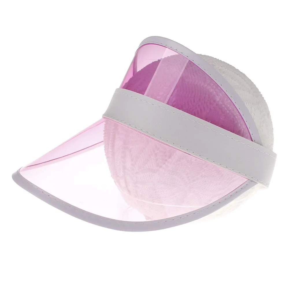 Little Girls Kids Summer Sun Hat Visor Party Casual Hats Clear Plastic PVC Kid Sunscreen Cap Accesorries