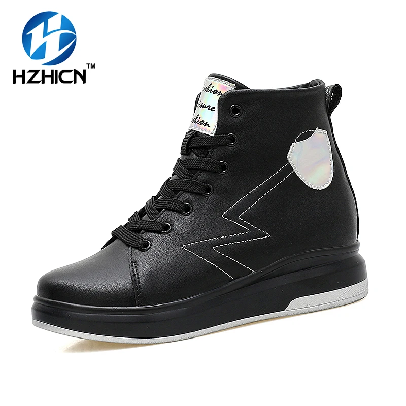

HZHICN 2016 New Women PU Casual Boots Ankle Autumn/Winter Fashion Lace-up Shoes Comfortable Casual Women shoes