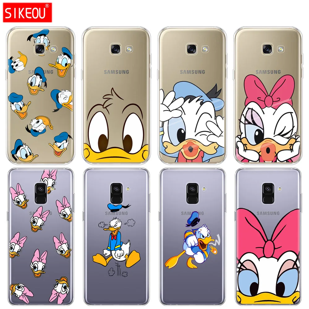 

Silicone phone case cover for Samsung Galaxy A6 A8 2018 A3 A310 A5 A510 A7 2016 2017 soft tpu Donald Duck cartoon pattern coque