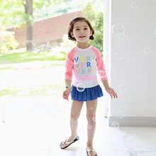 Детские Купальник для девочек с надписями, очень захватывающие два предмета высокого качества для детей, пляжная одежда для купания