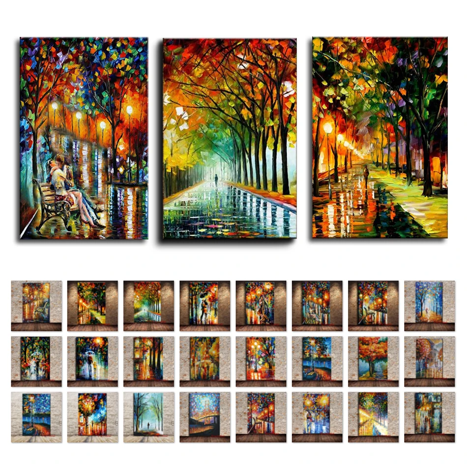 De alta Calidad 3D Estilo Múltiple Multicolor Cuchillo Moderna Pintura Al Óleo Sobre Lienzo Paisaje Abstracto Arte de La Pared Decoración Del Hogar Para El Regalo