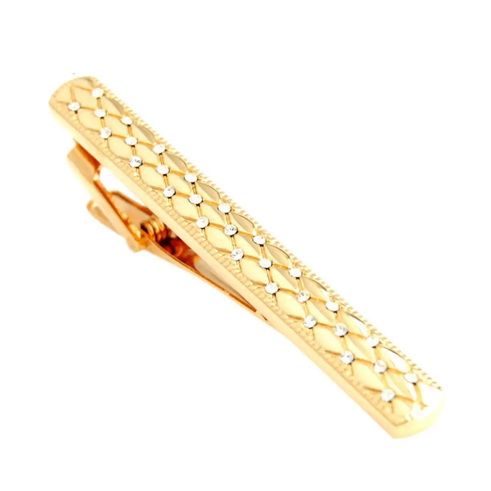 Sangdo Male Fashionable Gold Plating Tie Clip with Rhinestones