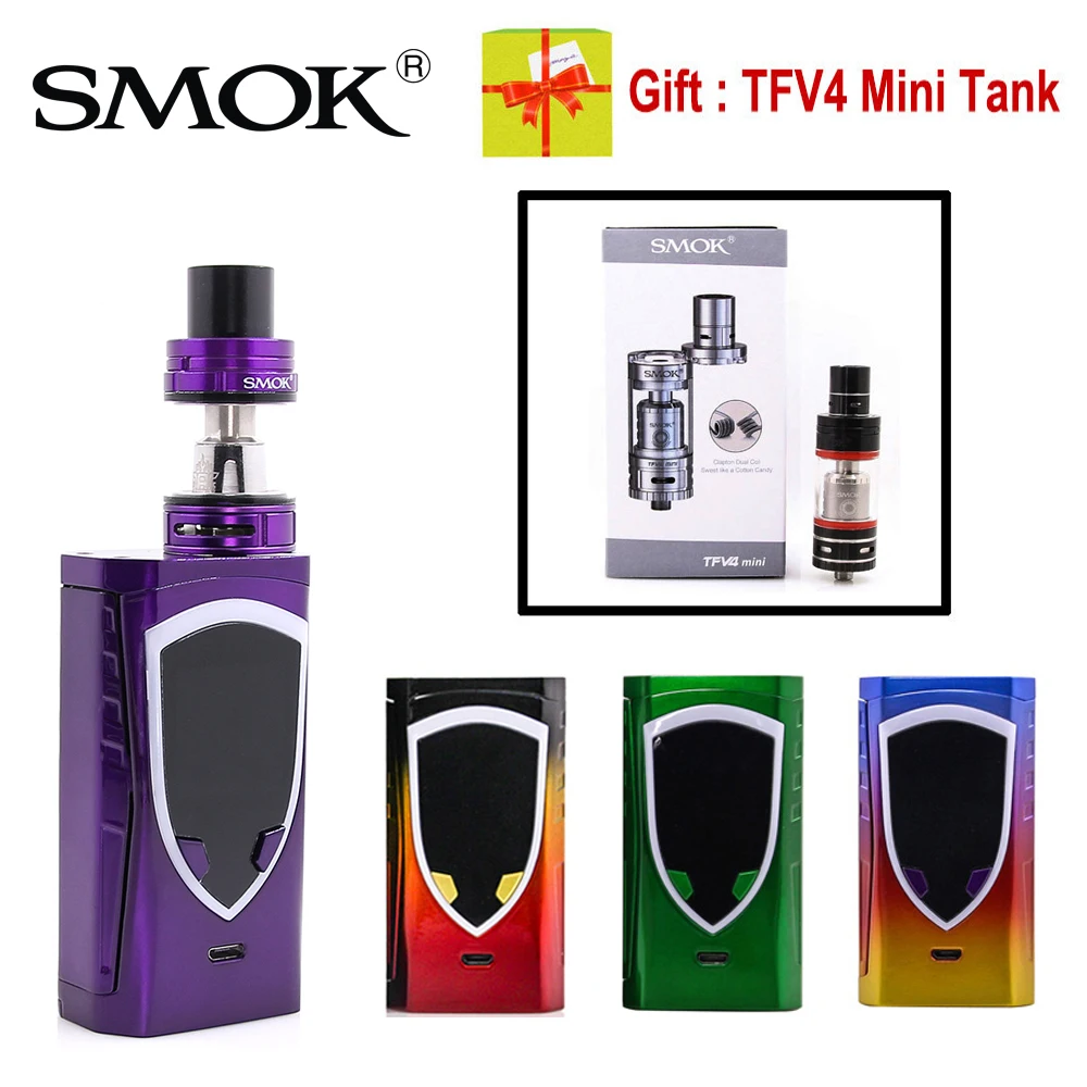 Оригинальный SMOK Pro Color 225W цветной мод с батареей в подарок 3 5 мл TFV4 мини-бак