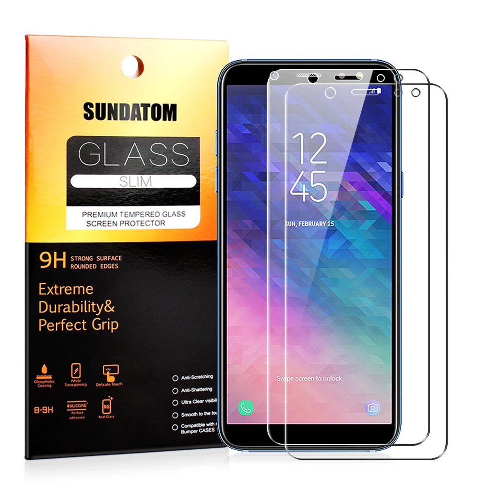 Tempered Glass For Samsung Galaxy A6 A6+ Plus Screen Protector HD ...