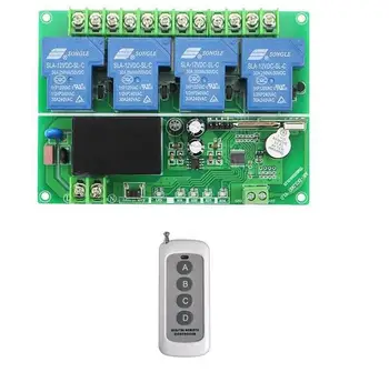 

AC220V 250V 380V 30A 4CH RF Wireless Remote Control Relay Switch light lamp window Garage Doors shutters projection screen motor