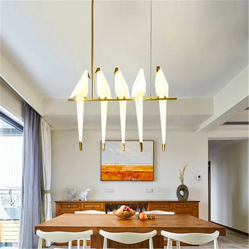 

Modern Bird LED Pendant Lights Lighting 110V 220V Origami Crane Bird Pendant Lamp Ceiling Lamp Living Room LED Floor Lamp Stand