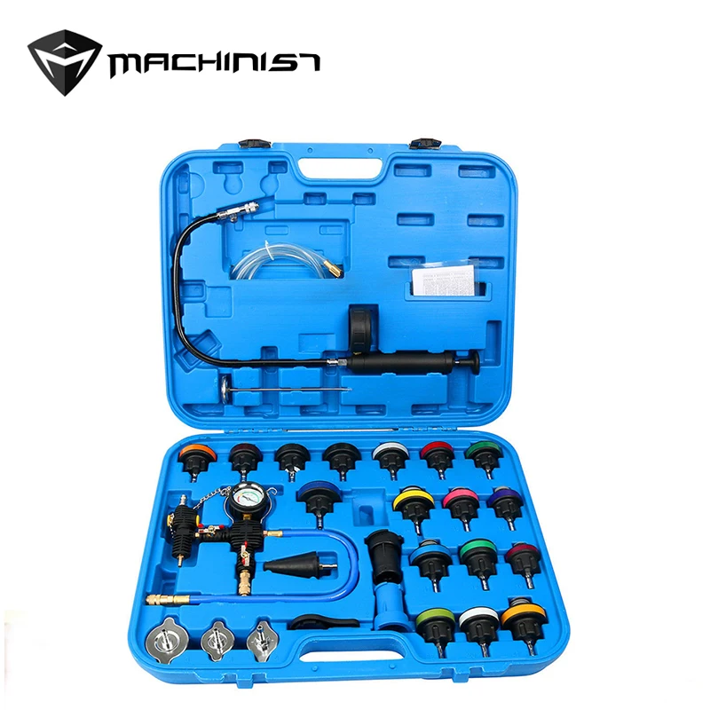 

28Pcs Car Radiator Pressure Tester Universal Gauge Vacuum Cooling System Test Detector 1Set Auto Repair Radiator Tester