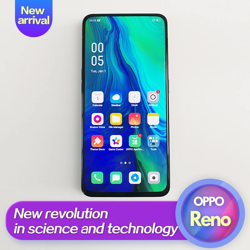 

OPPO Reno New Arrival Smart phone 6.4 inch Qualcomm710 Support NFC 2340*1080 Octa Core 3 Cameras 48MP+5MP 3765mAh Fingerprint ID