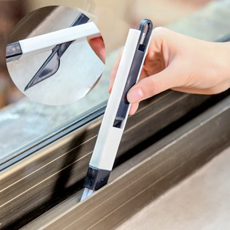 

2 in 1 multi-function window slot brush with dustpan screen keyboard drawer wardrobe corner gap Dust removal cleaning brush