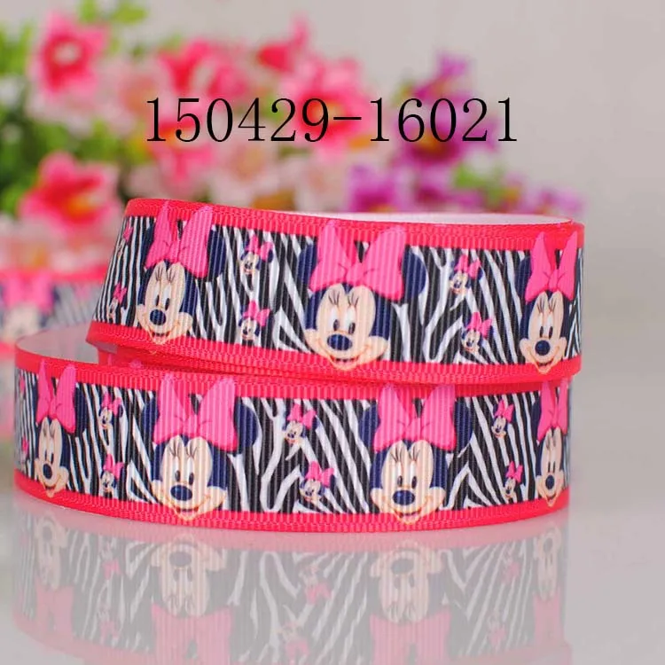 10yards-different sizes-lively cartoon mouse mickey ribbon printed Grosgrain ribbon - Цвет: 150429-16021