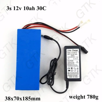 

12v 10Ah li-ion battery pack 12v lithium 30C discharge for rc boat remote control model aircraft high current tools + 3A charger