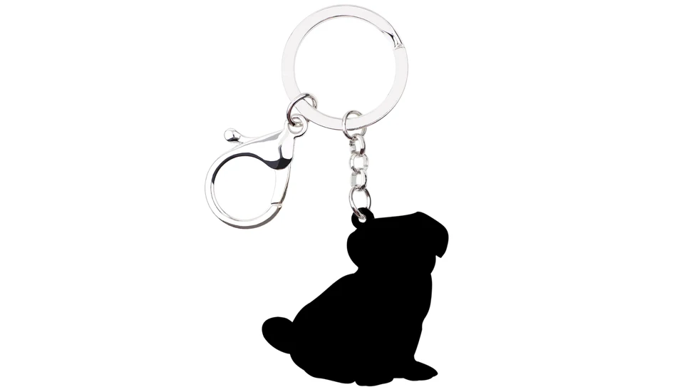 BONSNY Beautiful English Bulldog Love Enamel Keychains