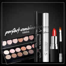 

QiBest Brand Upscale Makeup Set 12 Color Eyeshadow+ Eyebrow Pencil+Eyeliner Pencil+Bushy Mascara+Stereo Lipstick+Lip Brush