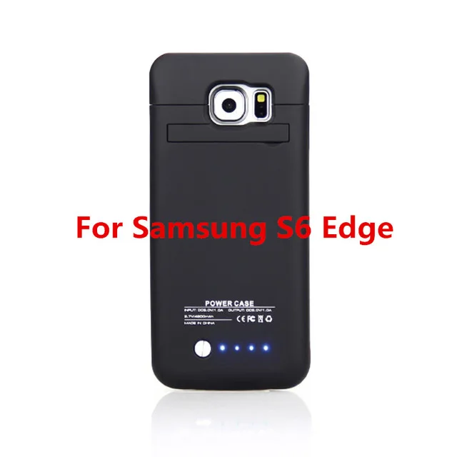 Чехол для внешнего зарядного устройства KQJYS для samsung Galaxy S6 edge, чехол для зарядки 4200 мАч для samsung S6, чехол для резервного зарядного устройства - Цвет: Black For  S6 edge