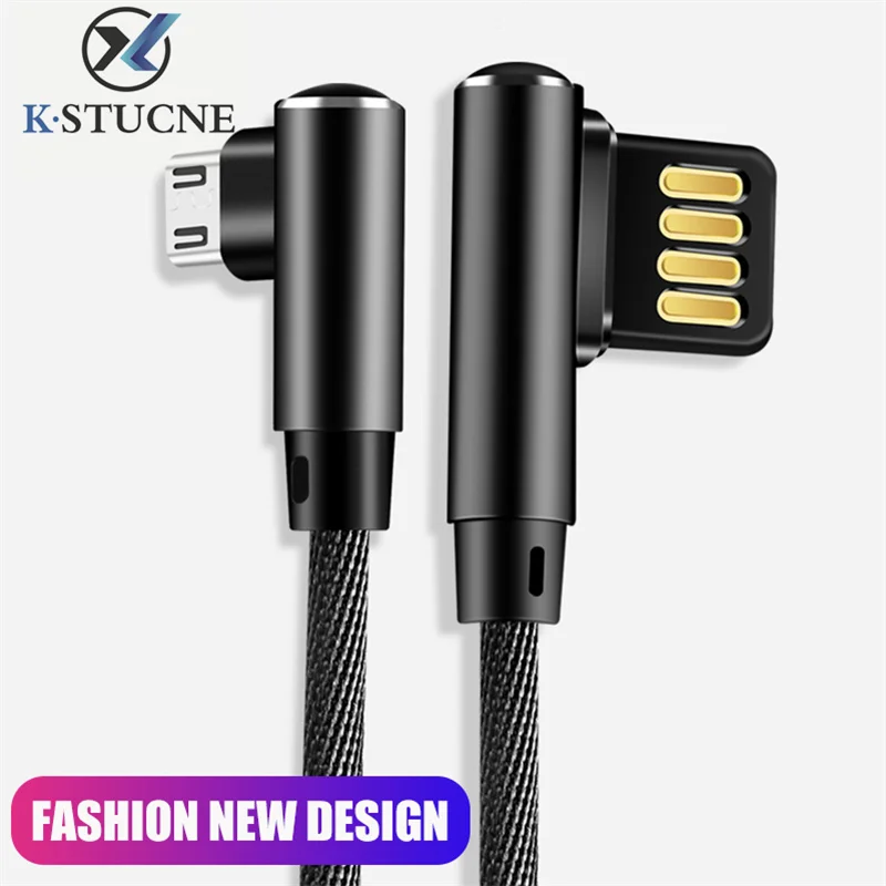 

90 Degree USB C Cable For Samsung Huawei XiaoMi Micro Charging Charger Wire Cord Fast Micro USB 2.4A Type C Cable Adapter