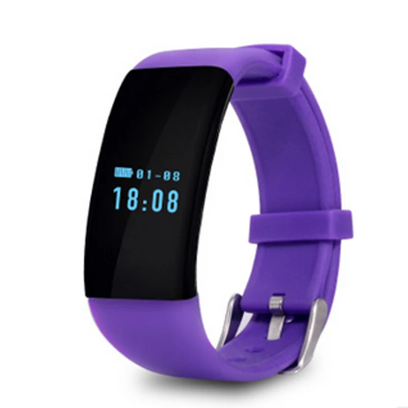 Boorui D21 браслет Bluetooth 4,0 fitband монитор сердечного ритма Смарт-часы Smartband браслет для IOS и Android с OLED Дисплей - Цвет: Purple D21