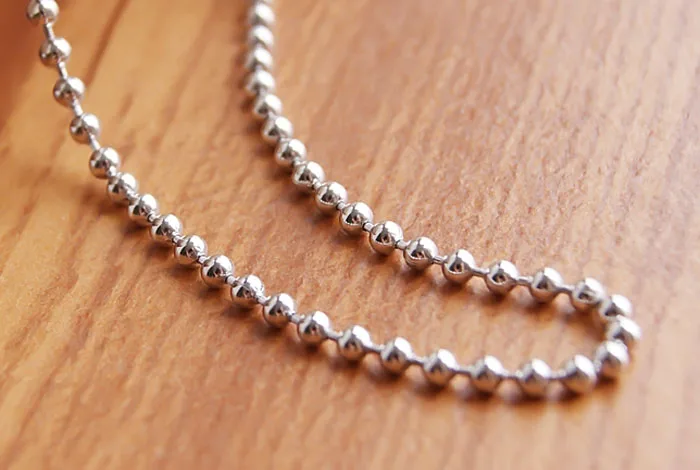 Простое Ожерелье из стерлингового серебра 925 пробы, ожерелье с нейтральными шариками, популярные очаровательные ювелирные изделия, цельное серебряное ожерелье, 61 см размер