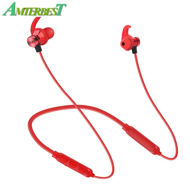 

AMTERBEST Wireless Bluetooth Headphones Waterproof Earphones Sports Neckband Stereo Handfree Headsets with Mic for Xiaomi Phone