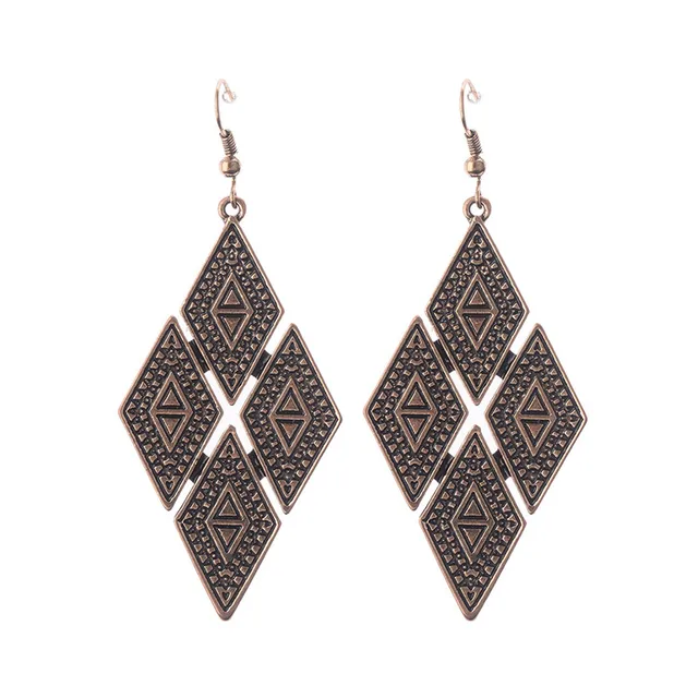 Vintage Bronze Silver Spare Drop Dangle Earrings Ethnic Style Vintage Bronze Silver Spare Drop Dangle Earrings Ethnic Style Bohemia Antique Women Bridal Wedding Jewelry