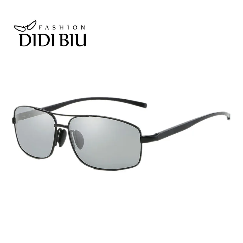 

DIDI Photochromic Glasses Polarized Sunglasses Men Shades Brand Flat Top Rectangle Sun Glasses For Driving Goggles Oculos H843
